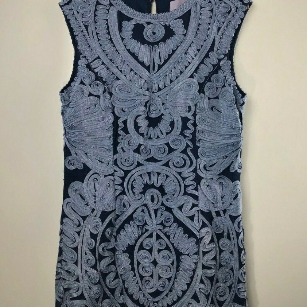 JS COLLECTIONS Soutache Mesh Trumpet Evening Dress - Picture 8 of 8